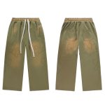 Cross Embroidery Olive Green Sun Faded Zip
