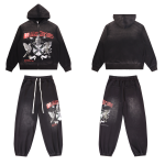 Valley Dreams Gothic Crest Tracksuit - Washed Black
